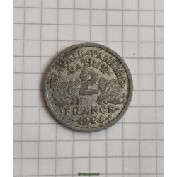 2 Francs 1944 C 1944C BAZOR Etat Français Francisque