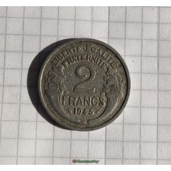 2 Francs 1945 B 1945B MORLON Alu