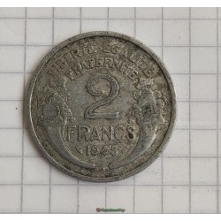 2 Francs 1945 B 1945B MORLON Alu
