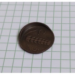 fauté : frappe décentrée décalée, 5 centesimi italie 1926 erreur error