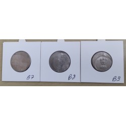 fauté : lot 9 pièces frappe décentrée Rupée INDE erreur error