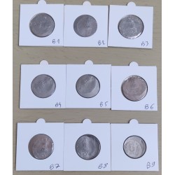 fauté : lot 9 pièces frappe décentrée Rupée INDE erreur error