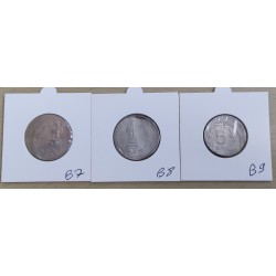 fauté : lot 9 pièces frappe décentrée Rupée INDE erreur error