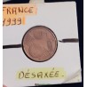 fauté : 5 cent euro France 1999 désaxée 90° erreur €