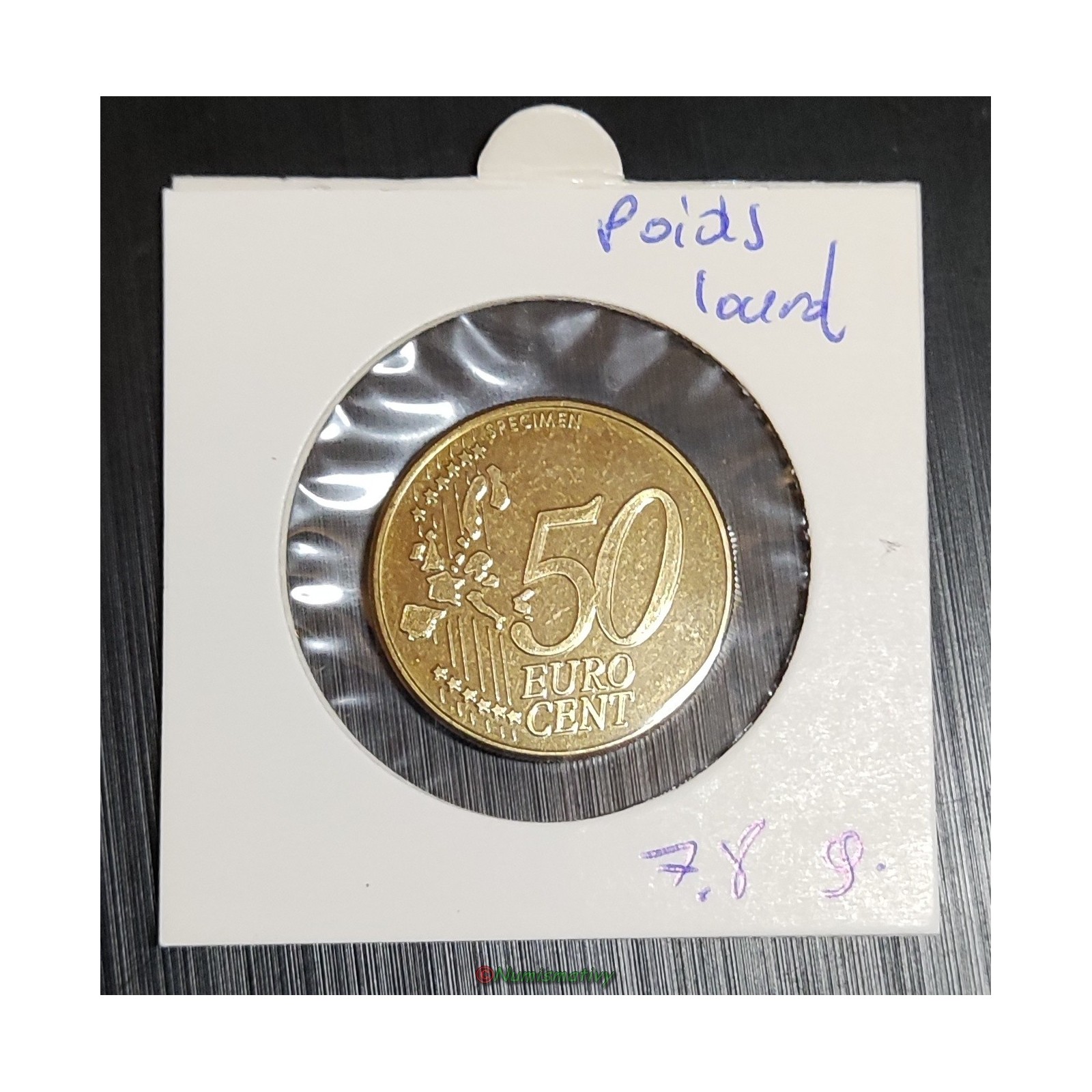 Essai 50 cent euro SPECIMEN poids lourd 7.8g Birmingham mint €