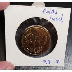 Essai 50 cent euro SPECIMEN poids lourd 7.8g Birmingham mint €