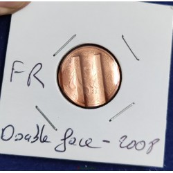 fauté : 2 cent euro FRANCE 2008 hybride double face difformé erreur €