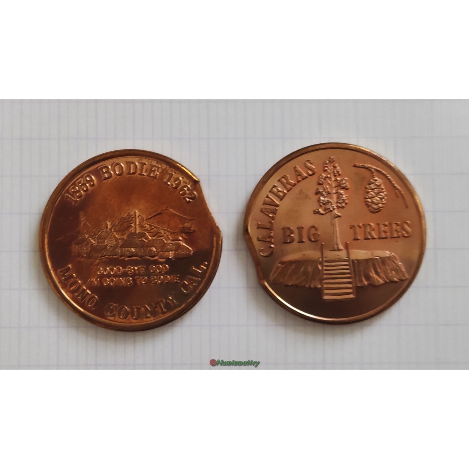 fauté lot 2 médailles américaines US clipée erreur USA error rognage