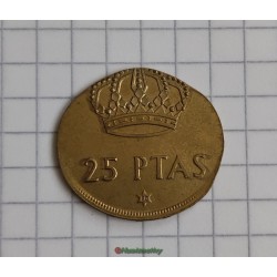 fauté erreur de flan 25 pesetas Espagne sur flan de 1 peseta error PTAS