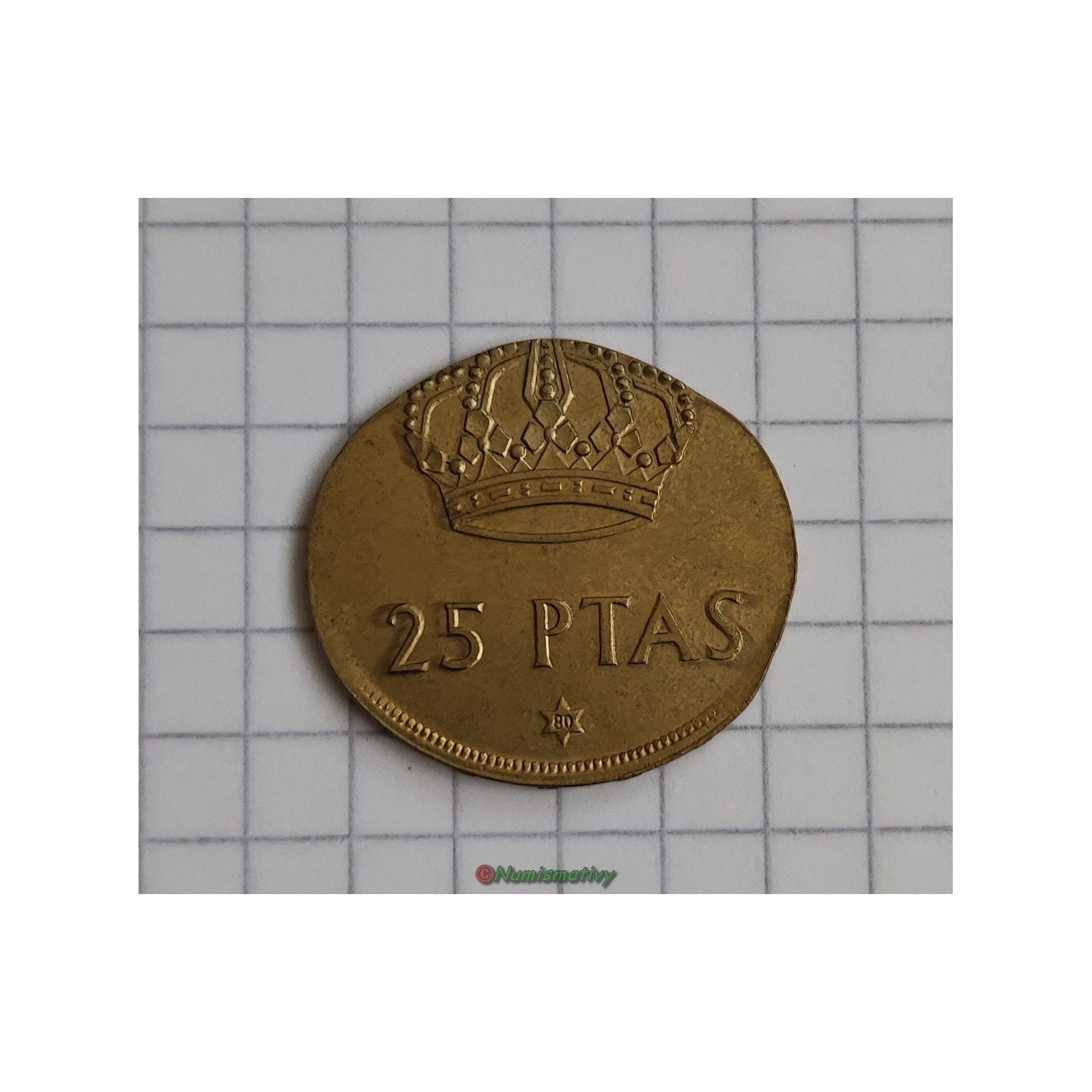 fauté erreur de flan 25 pesetas Espagne sur flan de 1 peseta error PTAS