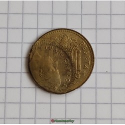 fauté 1 peseta Espagne 1975 1980 double frappe retourné error mint struck reverse