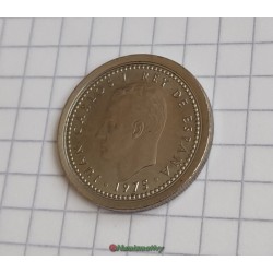 fauté 5 / 1 peseta Espagne 1975 1980 hybride error mint struck mule