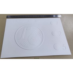 1 cent EURO page prototype du livre Euro Tactile des training token