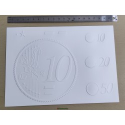 10 cent EURO page prototype du livre Euro Tactile des training token