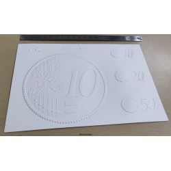 10 cent EURO page prototype du livre Euro Tactile des training token