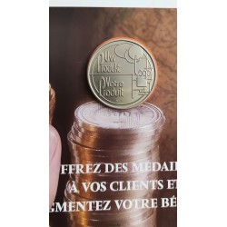 plaquette commerciale médaille belge avec jeton uniface échantillon belgique