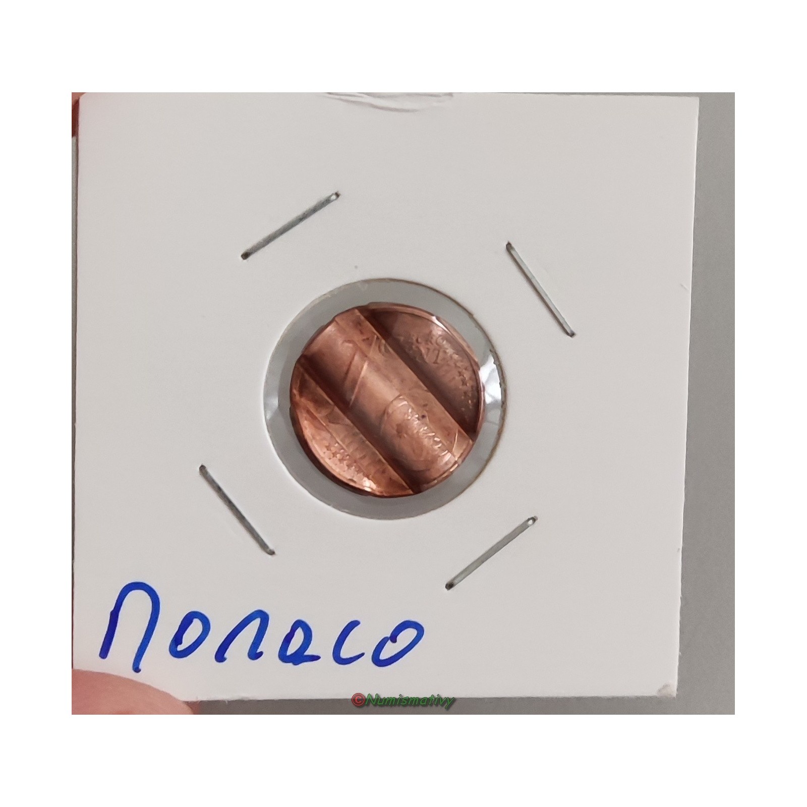 fauté : 1 cent euro Monaco 2009 avec face nationale de 2005 erreur €