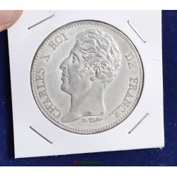 Essai épreuve uniface avers 5 francs Charles X par TIOLIER