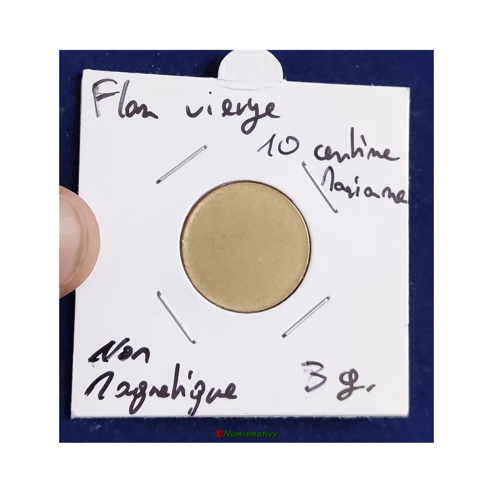 Flan vierge 10 centimes de franc non frappé Marianne Lagriffoul