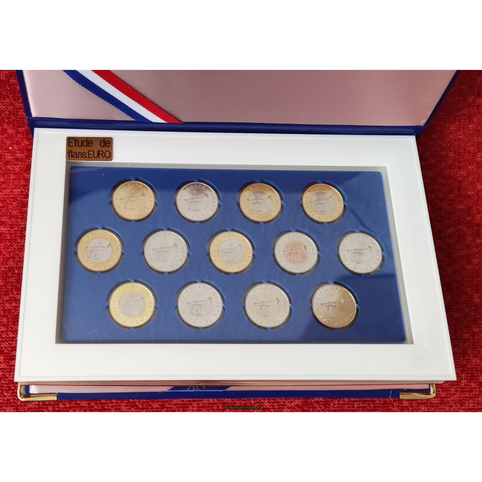 coffret ESSAI € d'alliage poinçonné essai de frappe monétaires 13 pièces EURO Monnaie de Paris