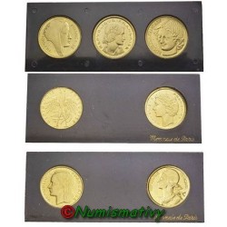 Série 7 essais de 20 centimes de francs Baron, Cochet, Coeffin, Dieudonné, Lagriffoul, Robert, Rousseau, Paris, 1961 concours