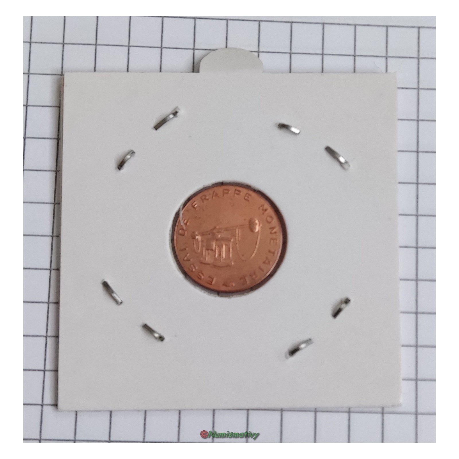 essai 1 cent EURO essai de frappe monétaire €, magnétique, frappe médaille