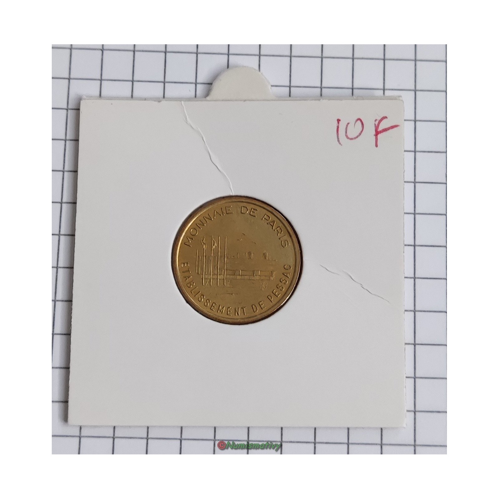 essai 10 cent EURO essai de frappe monétaire €, NON magnétique, frappe médaille, stries fines