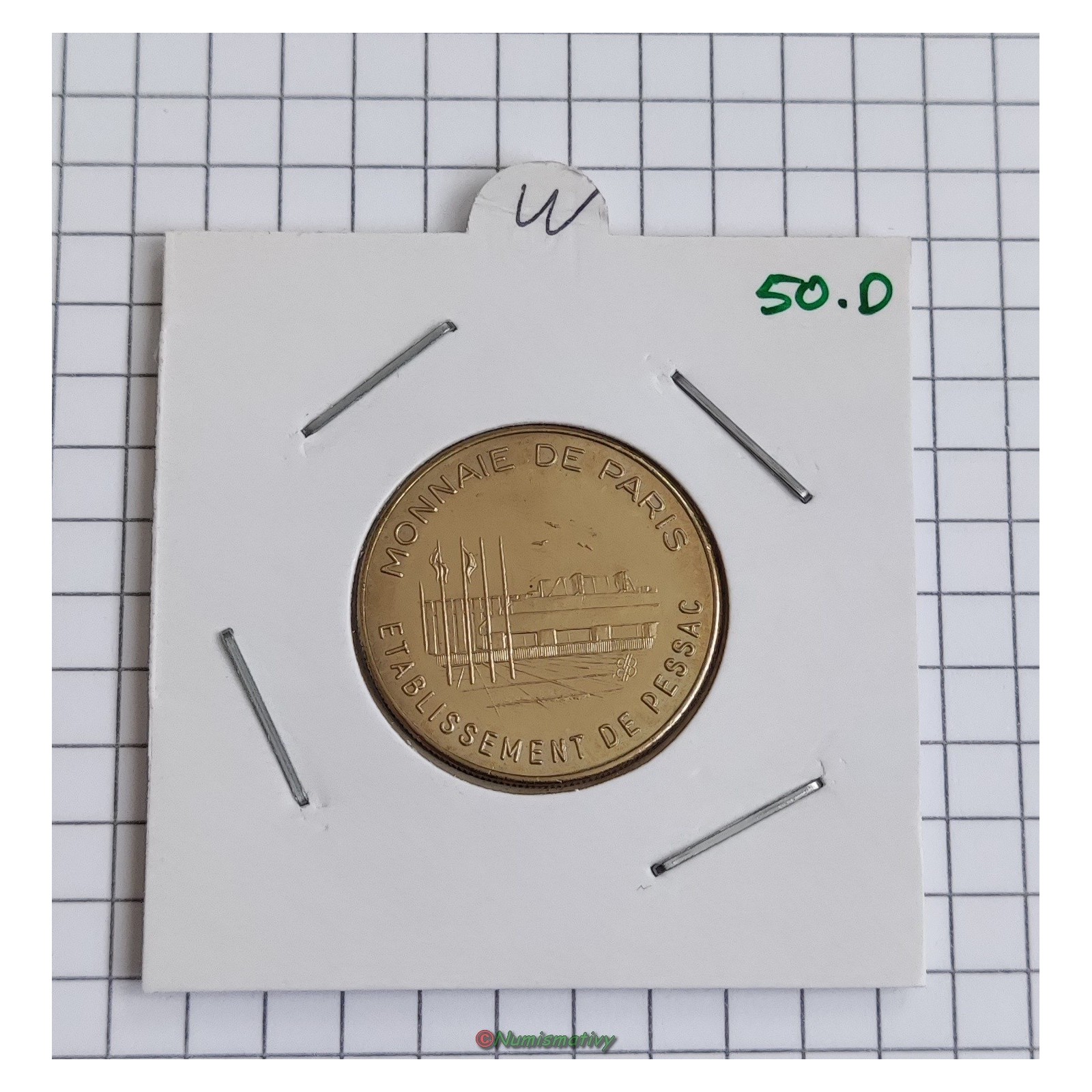 essai 50 cent EURO essai de frappe monétaire €, NON magnétique, frappe médaille, stries fines