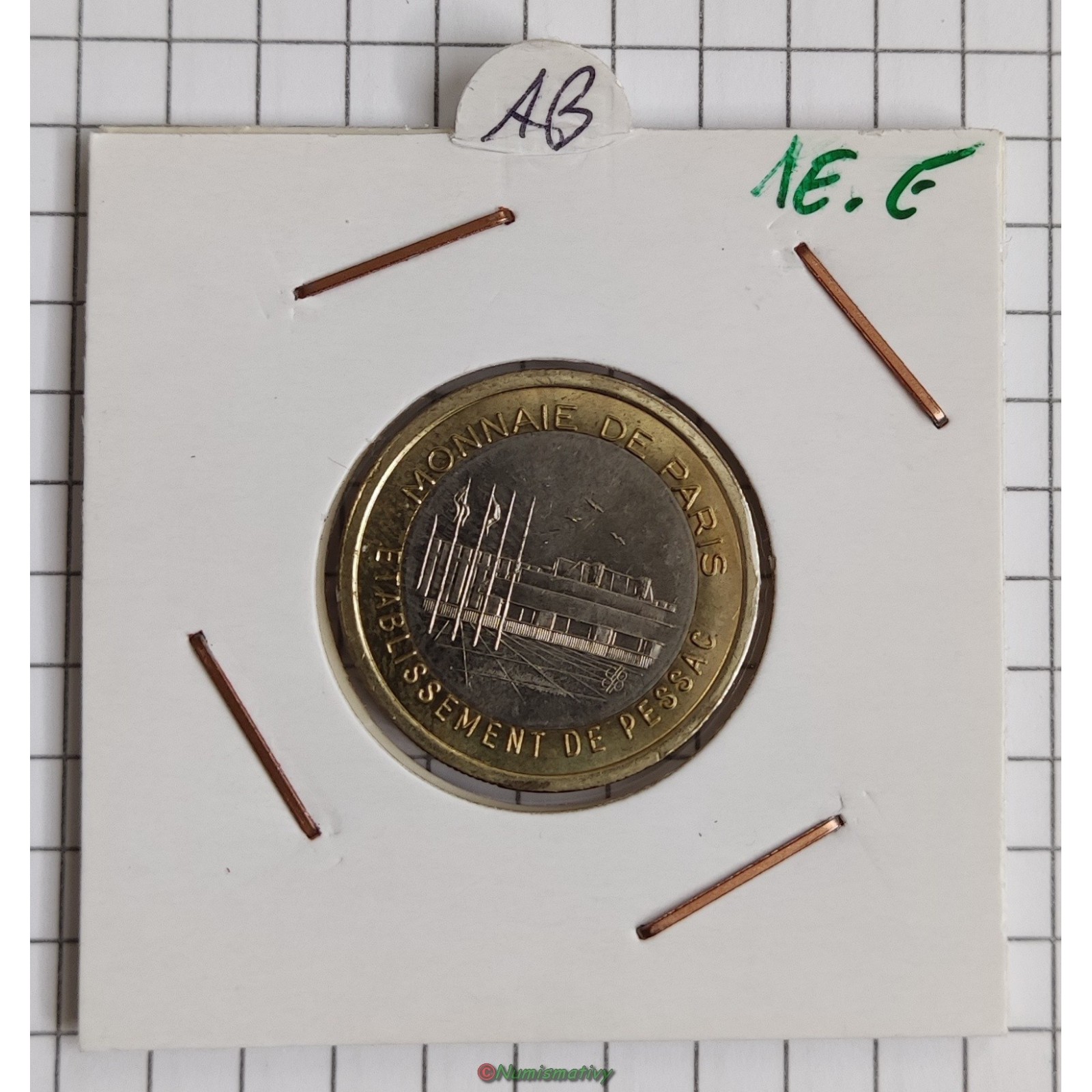 essai 1 EURO essai de frappe monétaire €, insert magnétique, frappe médaille