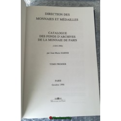 2 Catalogue des fonds d'archives de la Monnaie de Paris tome 1 & 2