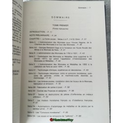 2 Catalogue des fonds d'archives de la Monnaie de Paris tome 1 & 2