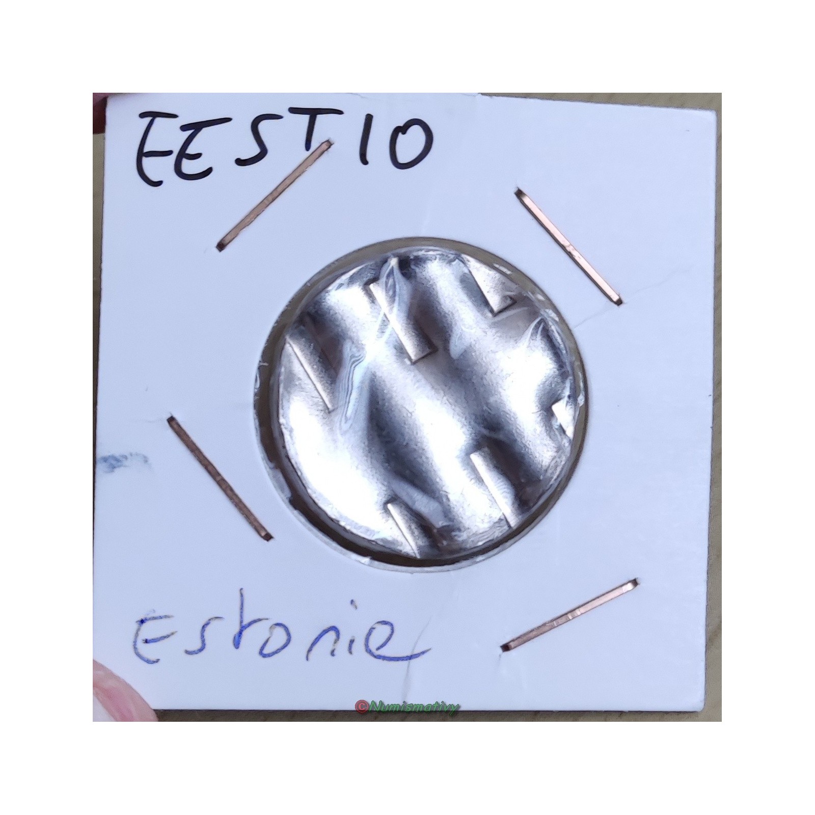 Flan vierge 2 euro tranche ESTONIE non frappé monometallique difformée