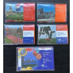 lot 5 Coffret mini BU pays-Bas 1998 1999 2000 2001 2002 mini set