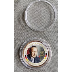 2 Euro Bundeskanzler Konrad Adenauer doré or et émaillé