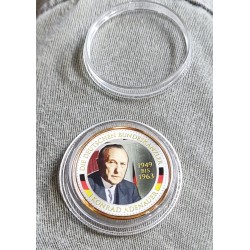 2 Euro Bundeskanzler Konrad Adenauer doré or et émaillé