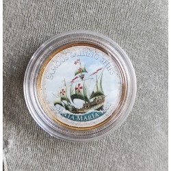2 Euro Famous Sailing Ships santa maria 1480 bateau doré or et émaillé