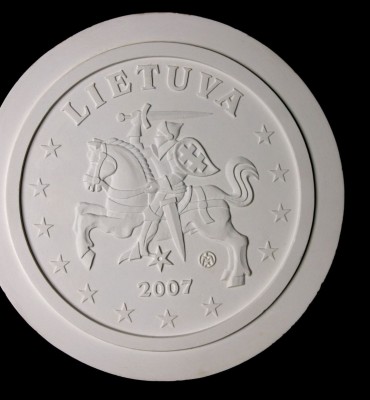 Model of the national side of euro coins, 2004, 3rd place, created by Gediminas Karpavičius