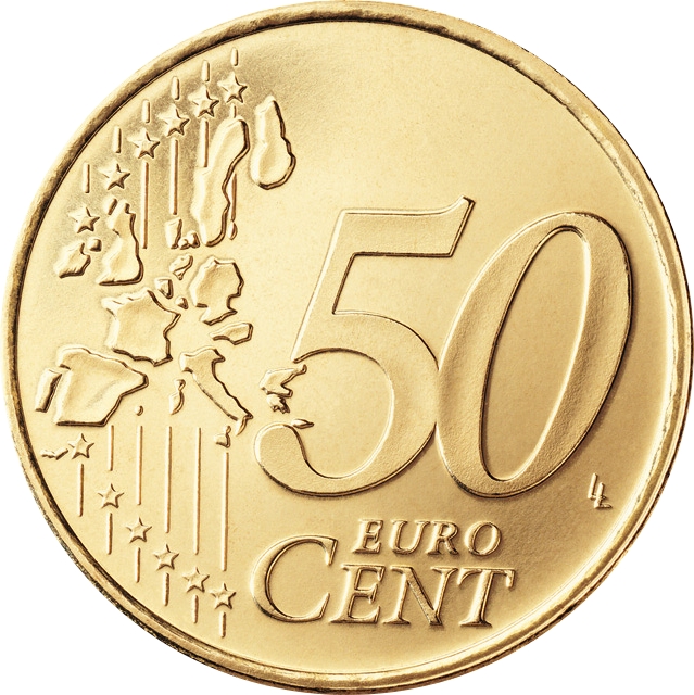 Lot de 25 pièces de 1 euro, taille réelle